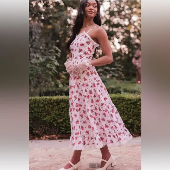 JessaKae The Madeline Romantic Floral Maxi Tiered Vintage Charm Sundress Size XL - Picture 4 of 15